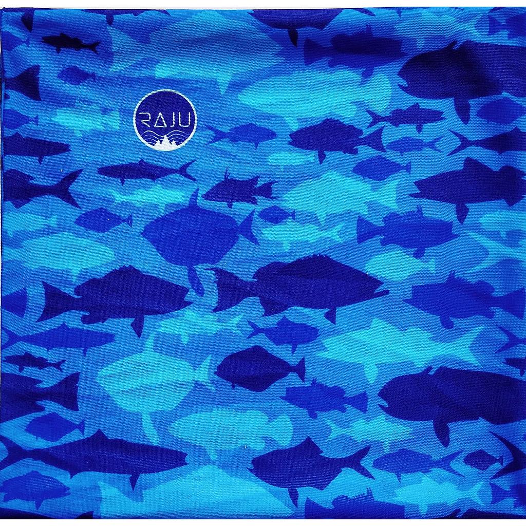 Bandana - Raju - Fishing 4 peces - Tonos azules