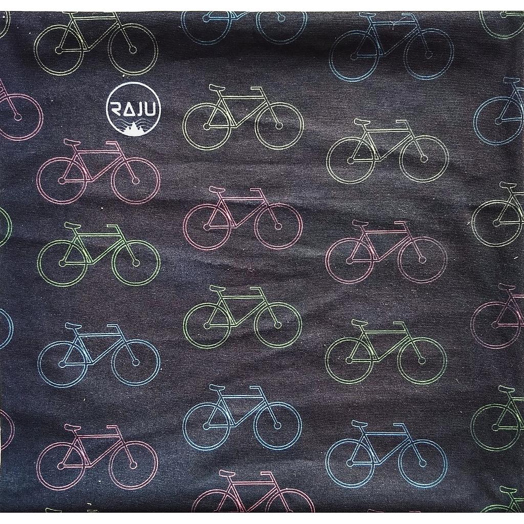 Bandana - Raju - Bicicleta de colores - Fondo negro